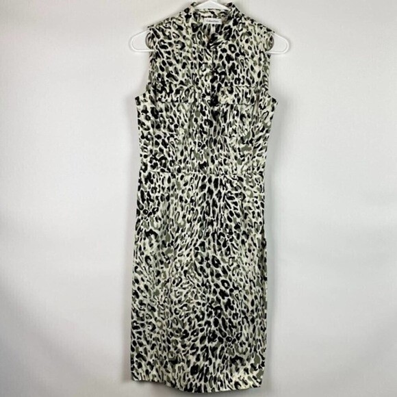 Calvin Klein Dress Womens Size 8 Animal Print Multicolor Sleeveless - Picture 2 of 11